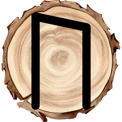 Uruz rune on a wooden disc