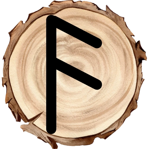 Ansuz rune on a wooden disc