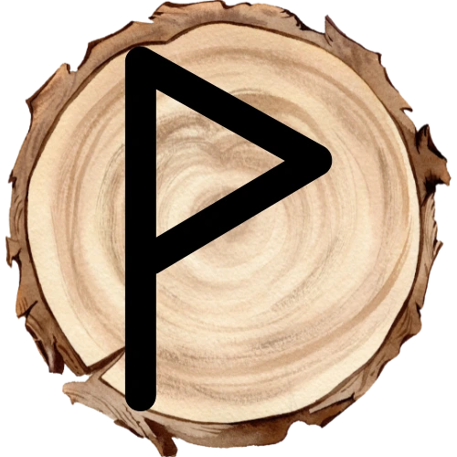 Wunjo rune on a wooden disc