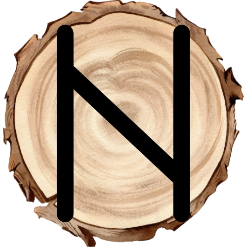 Hagalaz rune on a wooden disc
