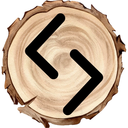 Jera rune on a wooden disc