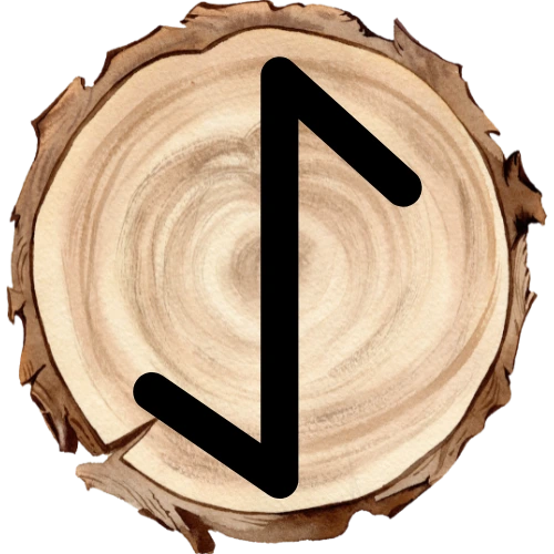 Eihwaz rune on a wooden disc