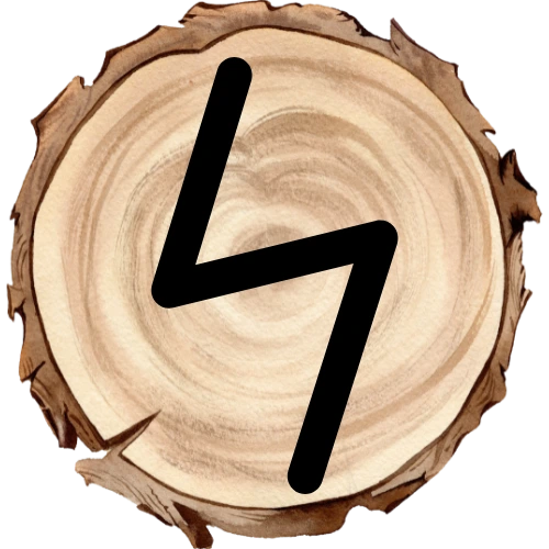 Sowilo rune on a wooden disc