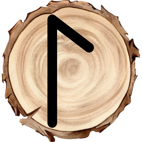 Laguz rune on a wooden disc