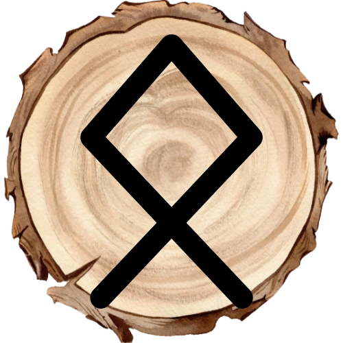 Othala rune on a wooden disc
