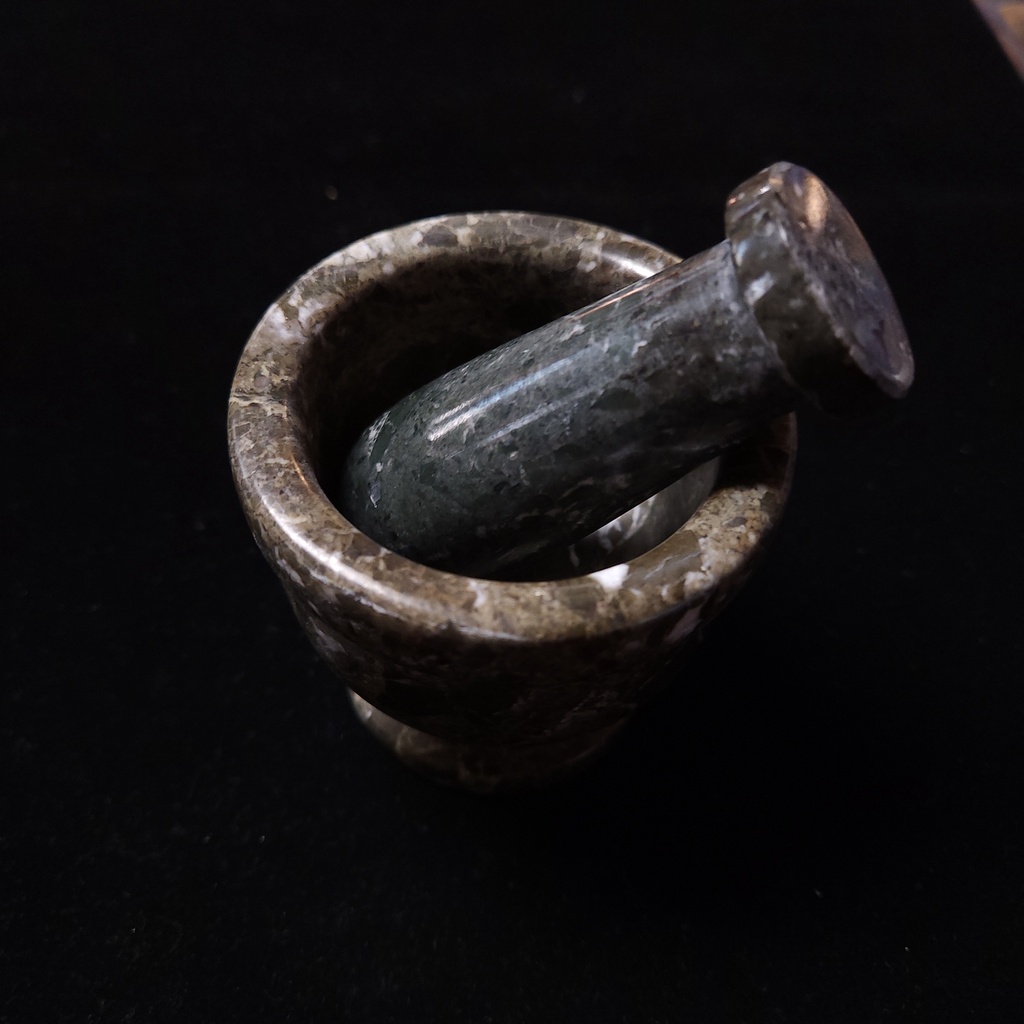 [12346] Black Zebra Jasper Mortar & Pestle (2.5")