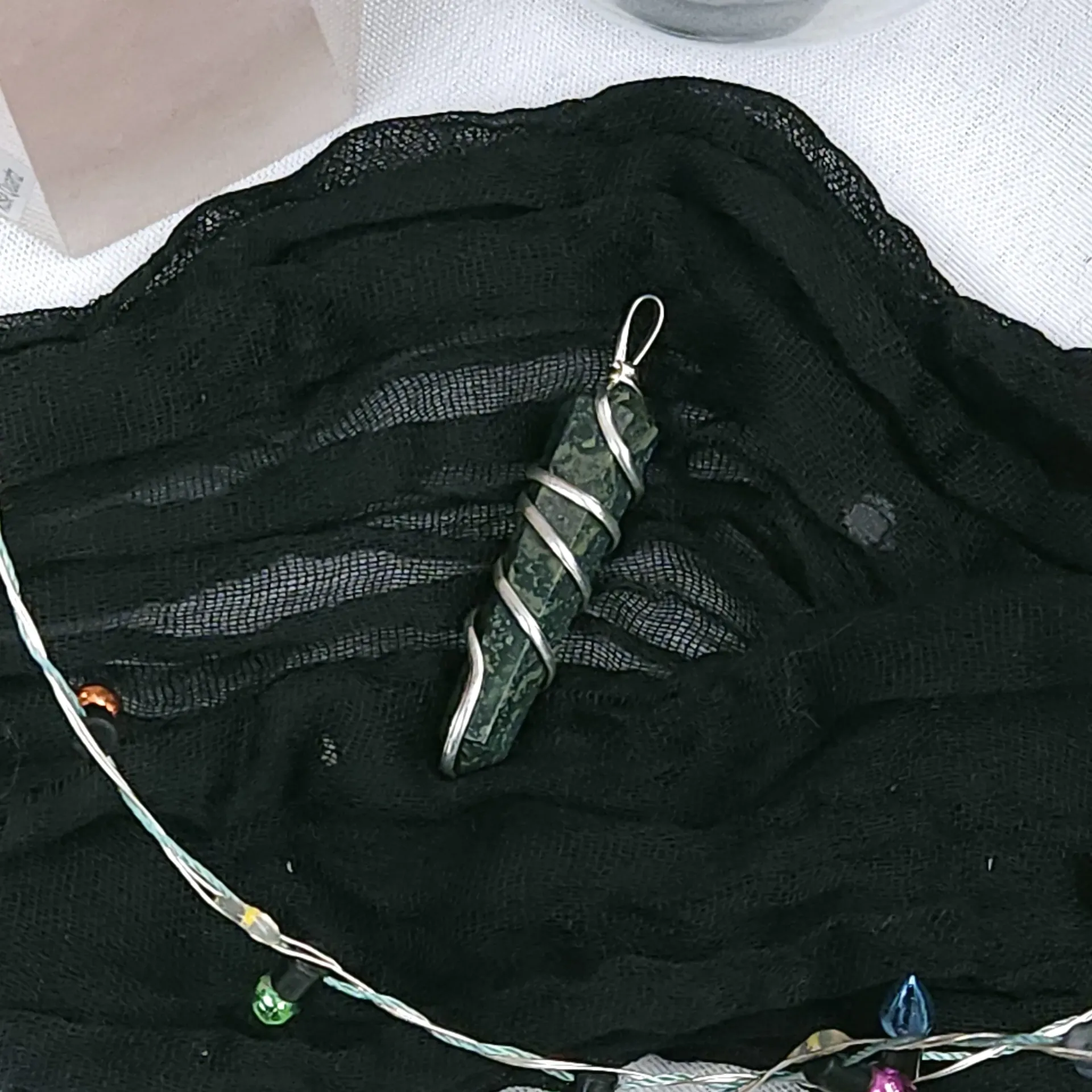 [9878] Wire Wrapped Kambaba Jasper Pendant