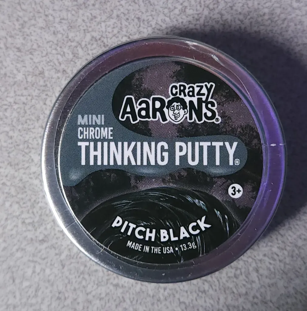 Crazy Aaron's Mini Chrome Thinking Putty – Pitch Black