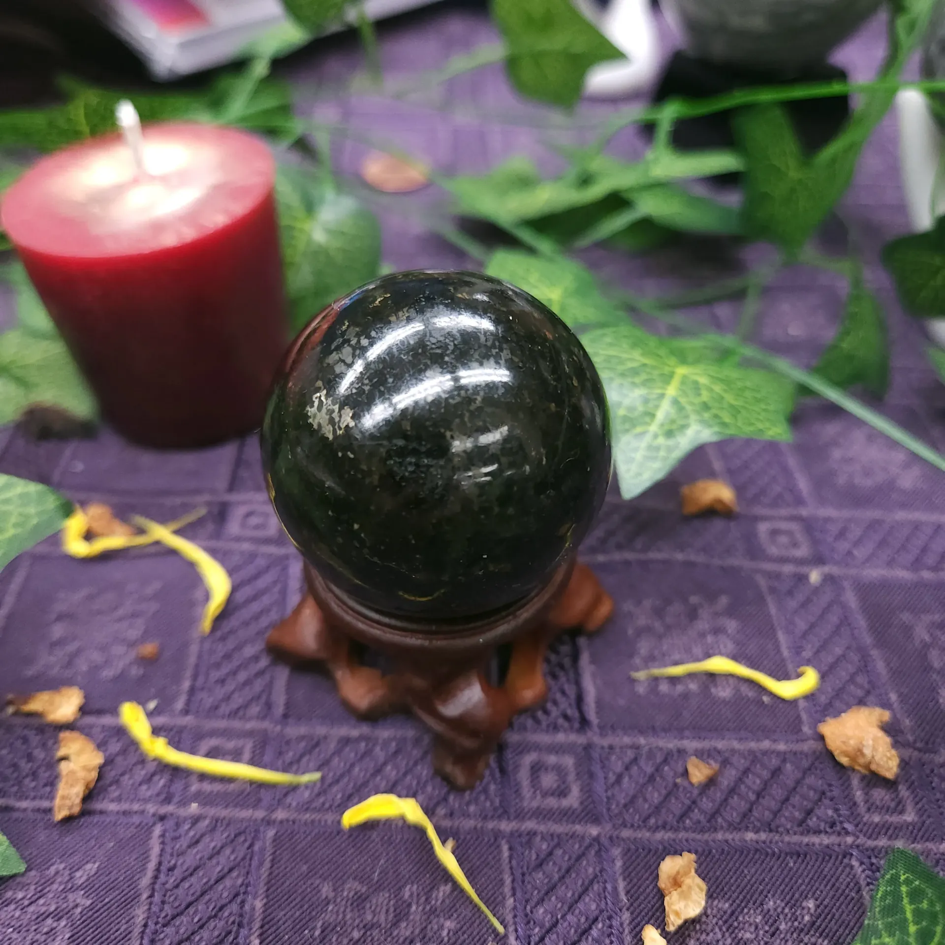 Black Tourmaline Polished Sphere 42mm