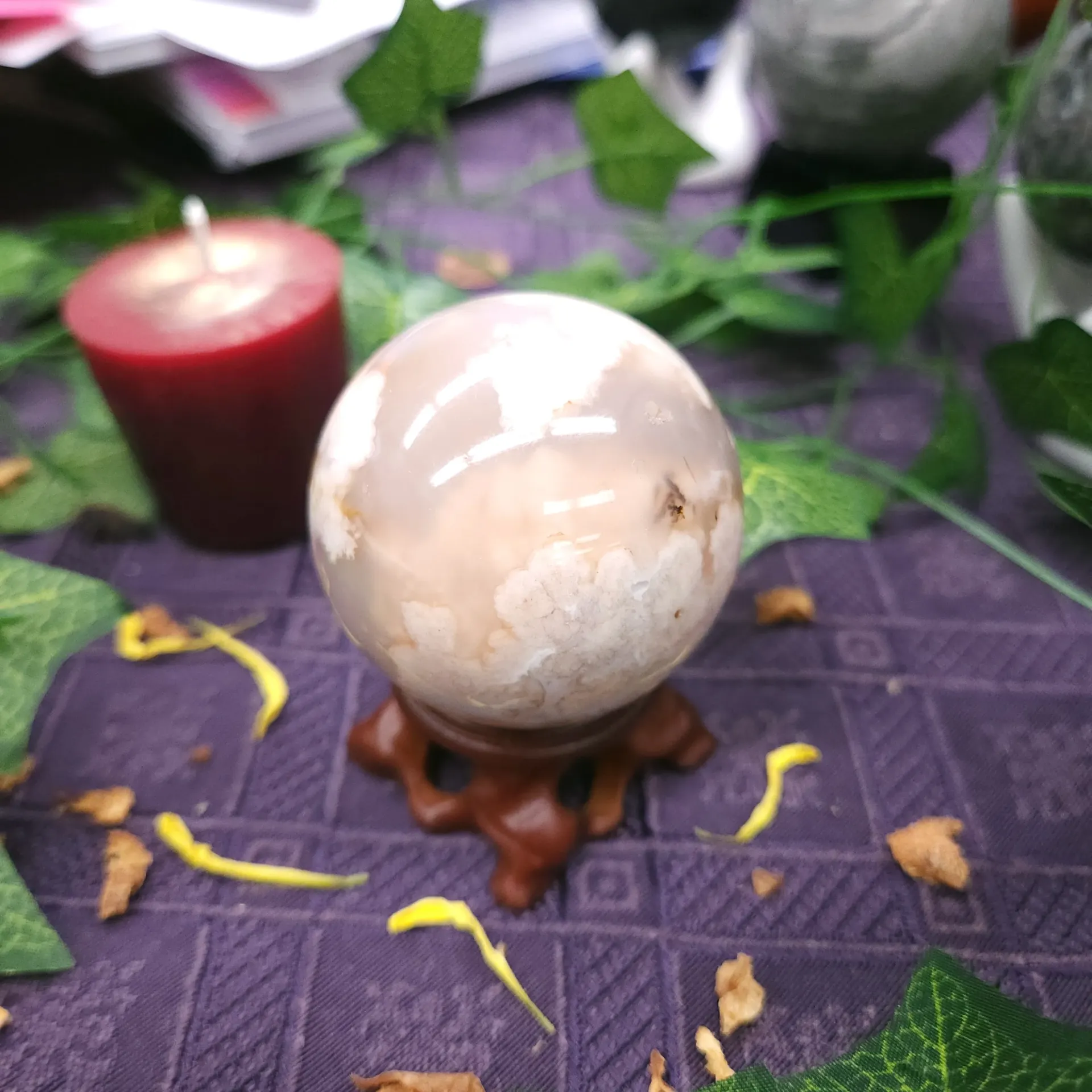 Flower Agate Polished Sphere 50mm