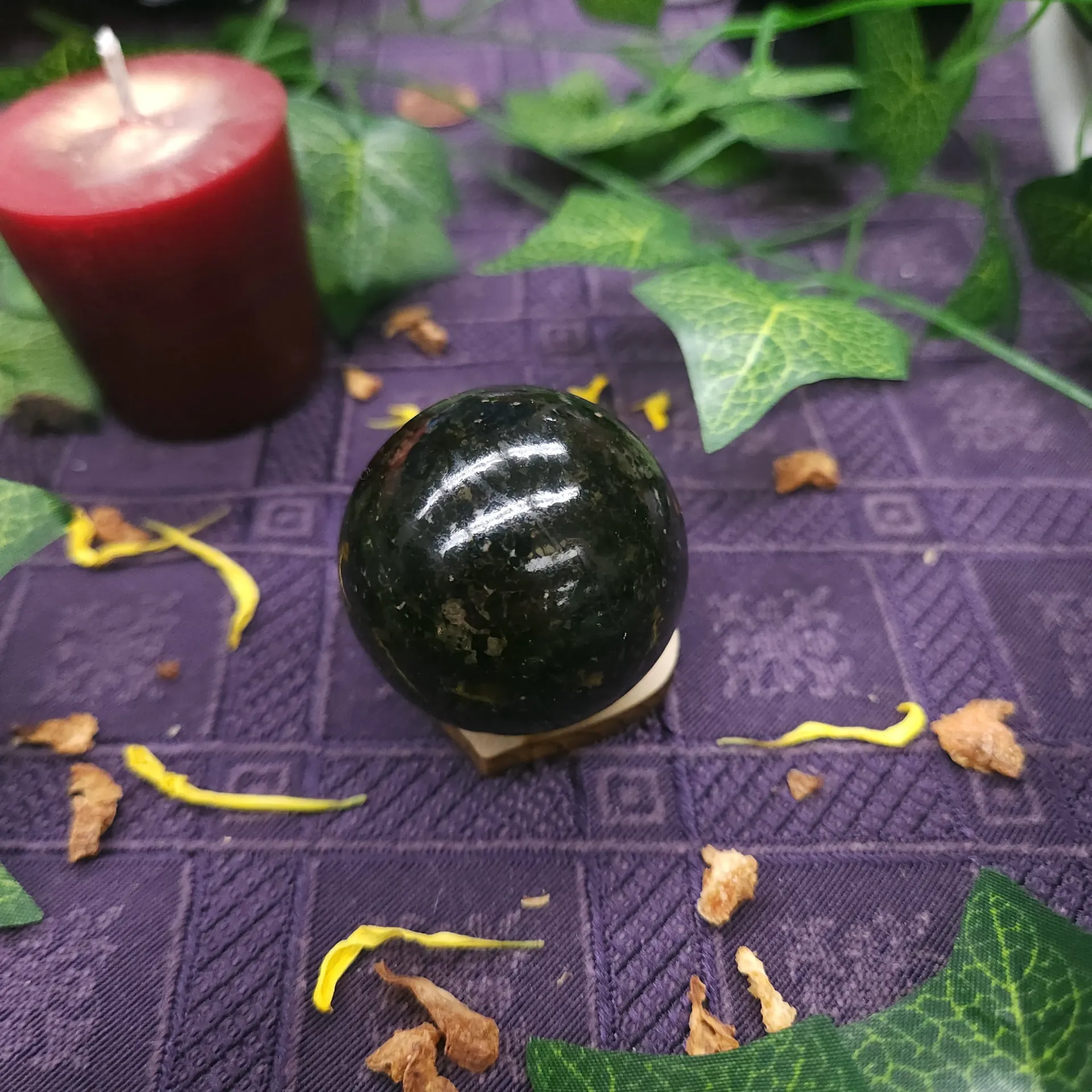 Black Tourmaline Polished Sphere 39mm