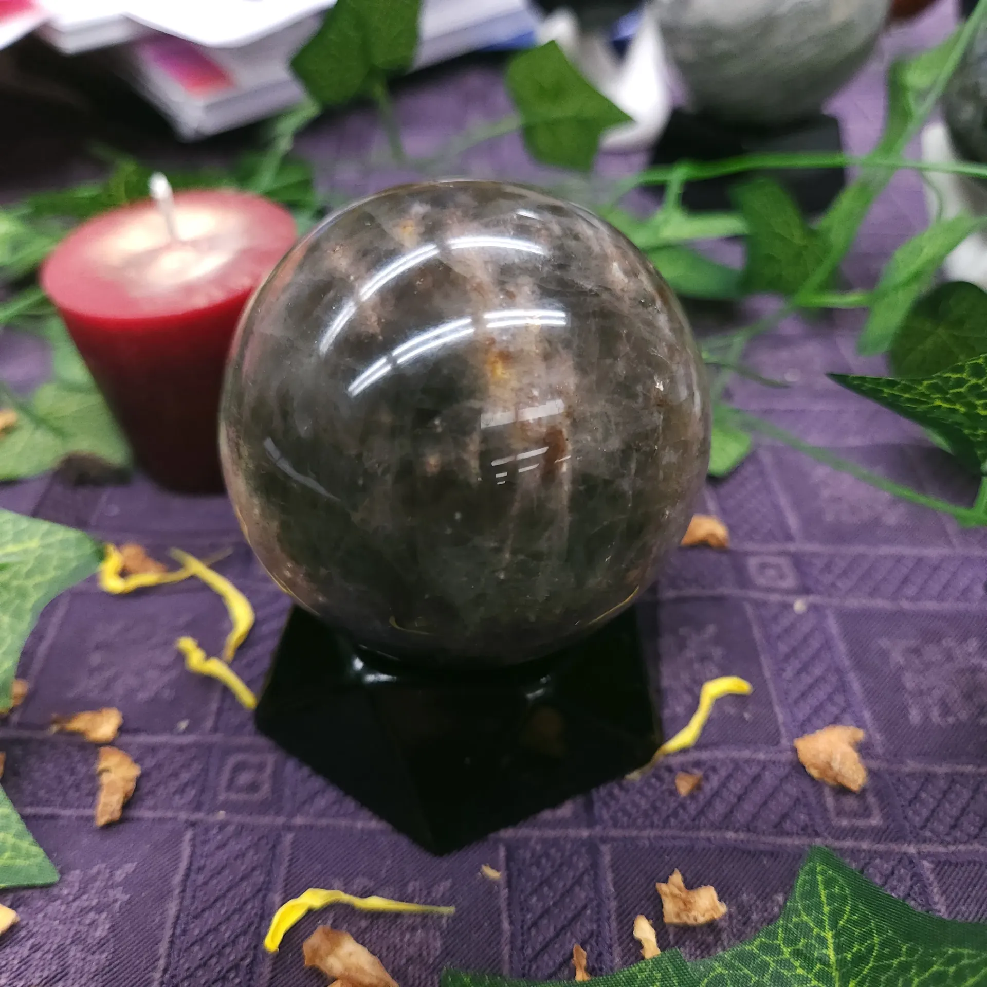 Black Moonstone Polished Sphere 63mm