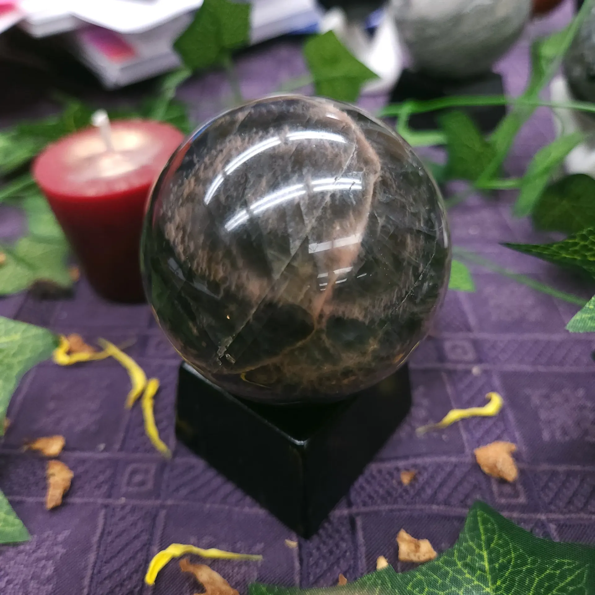 Black Moonstone Polished Sphere 61mm