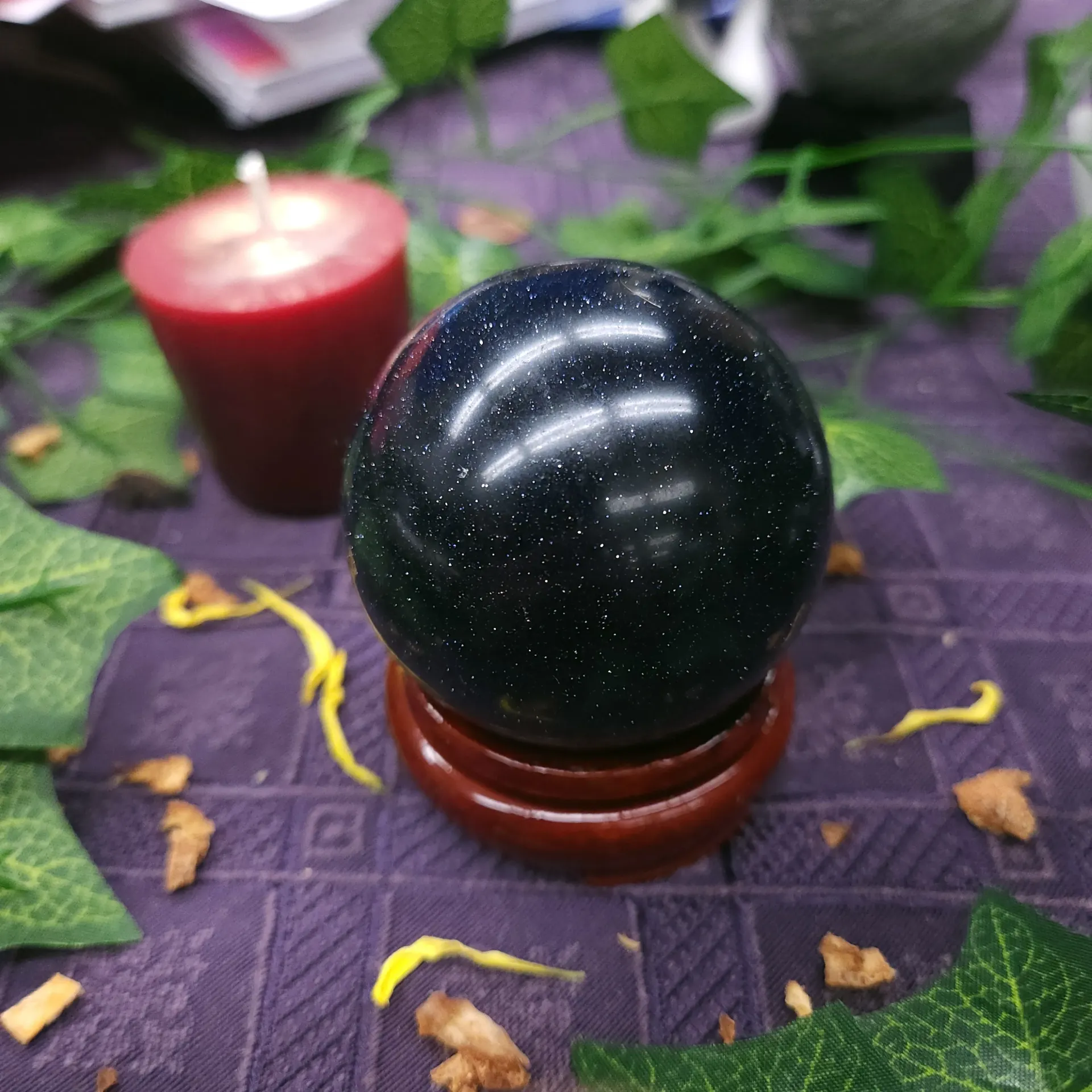 Blue Goldstone Polished Sphere 56mm