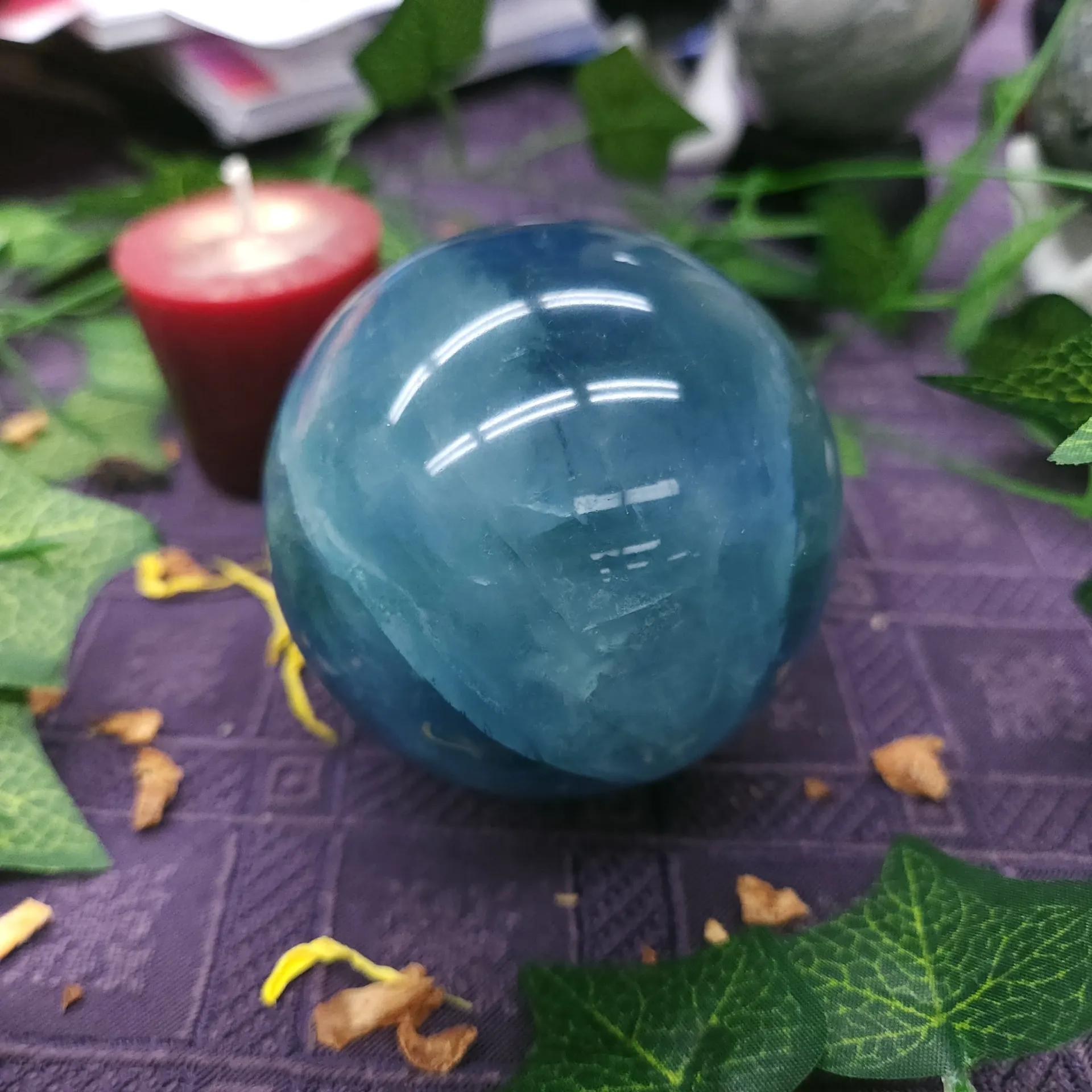 Nigerian Blue Fluorite Polished Sphere 70mm