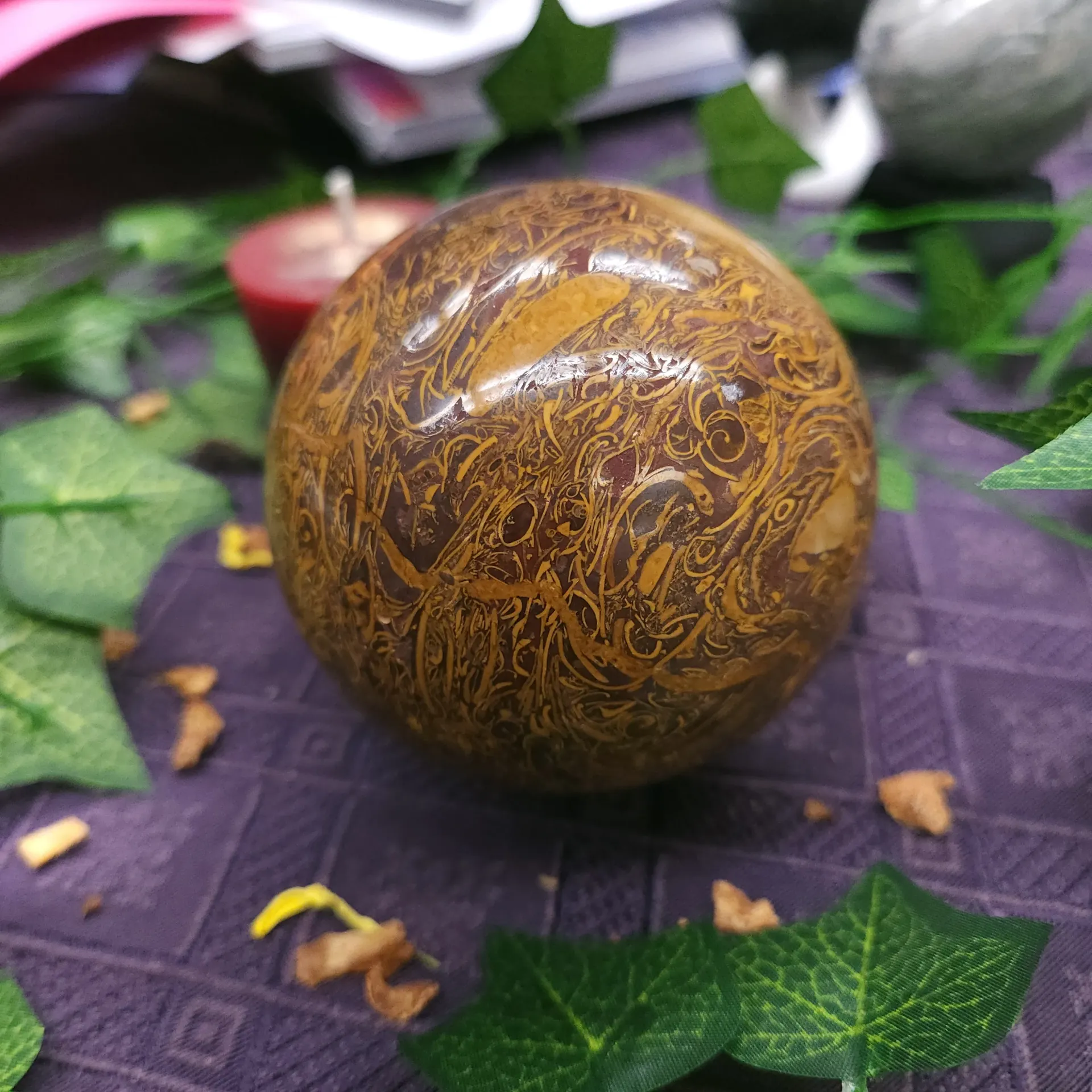 Calligraphy Jasper Polished Sphere 77mm