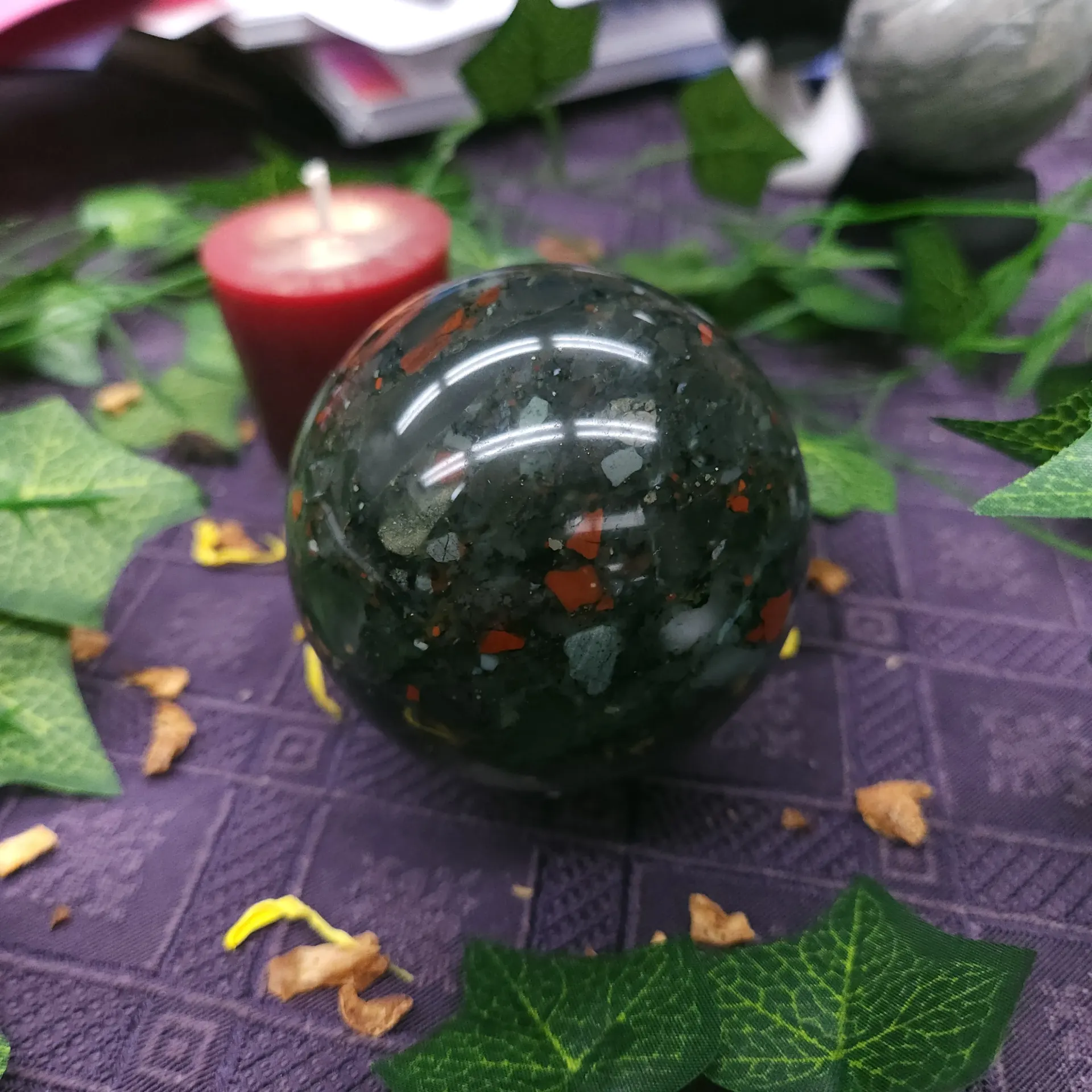 African Bloodstone Polished Sphere 67mm