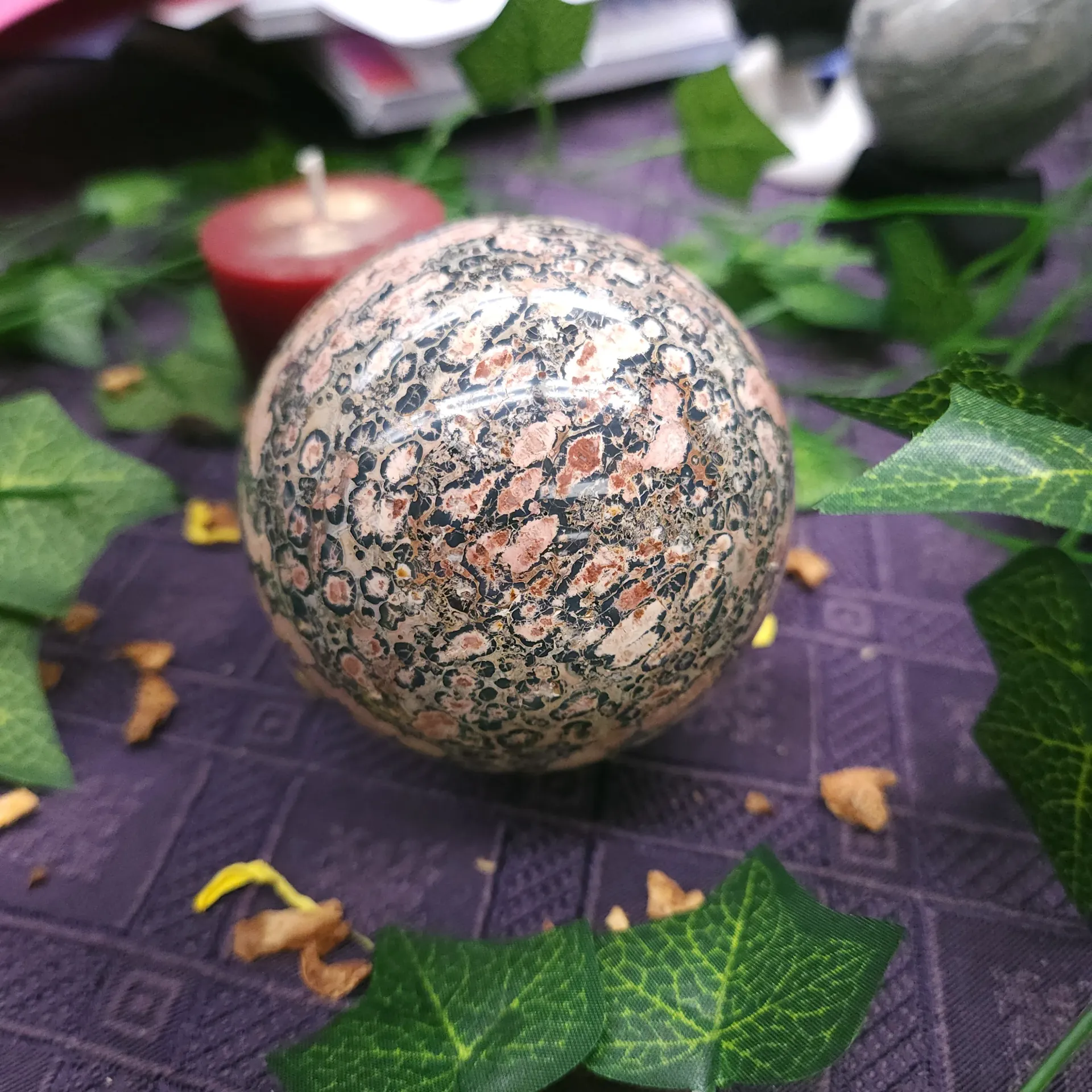 Leopard Skin Jasper Polished Sphere 71mm