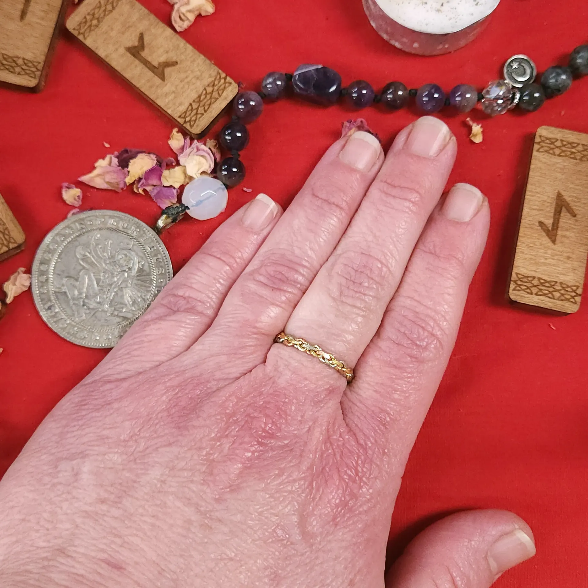 Three-Tone Braided Wire Ring