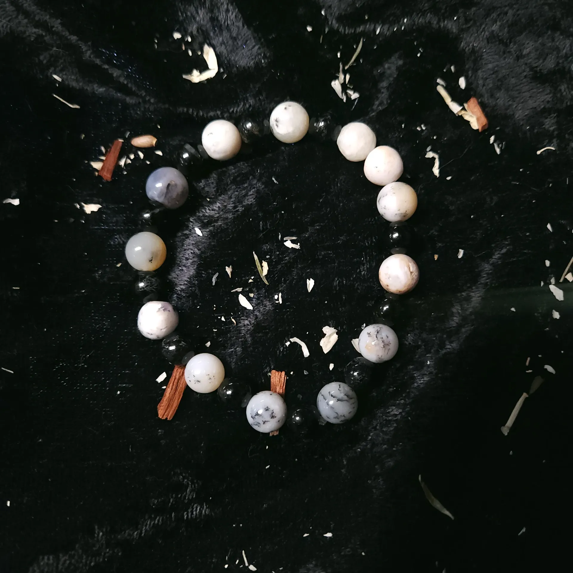 Dragon's Vein & Black Tourmaline Bracelet