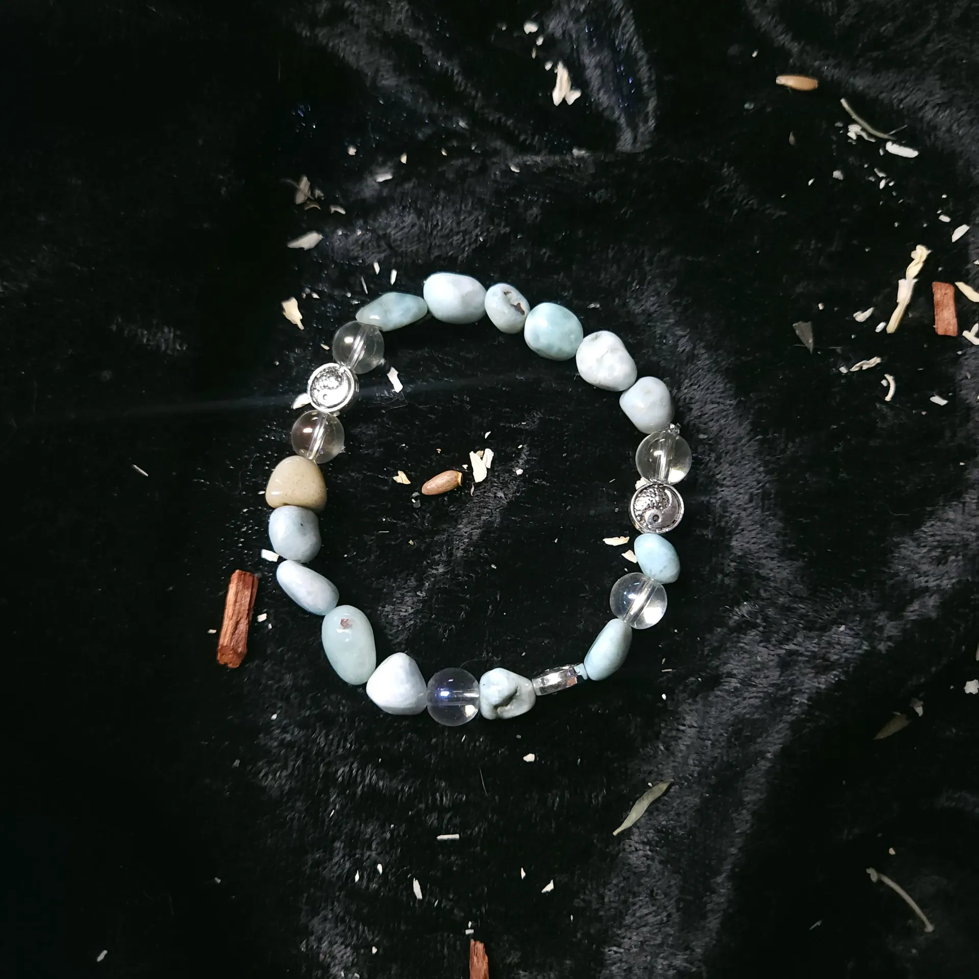 [15981] Larimar & Quartz Bracelet