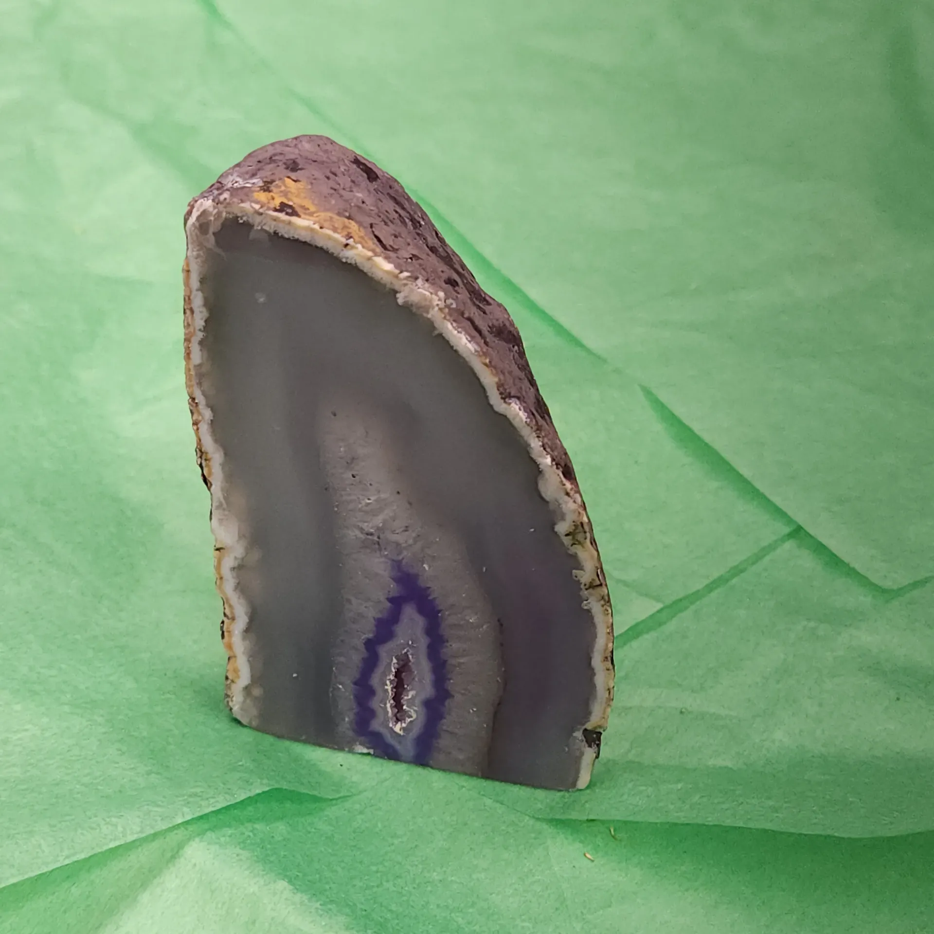 Purple Agate Geode Wedge 3"