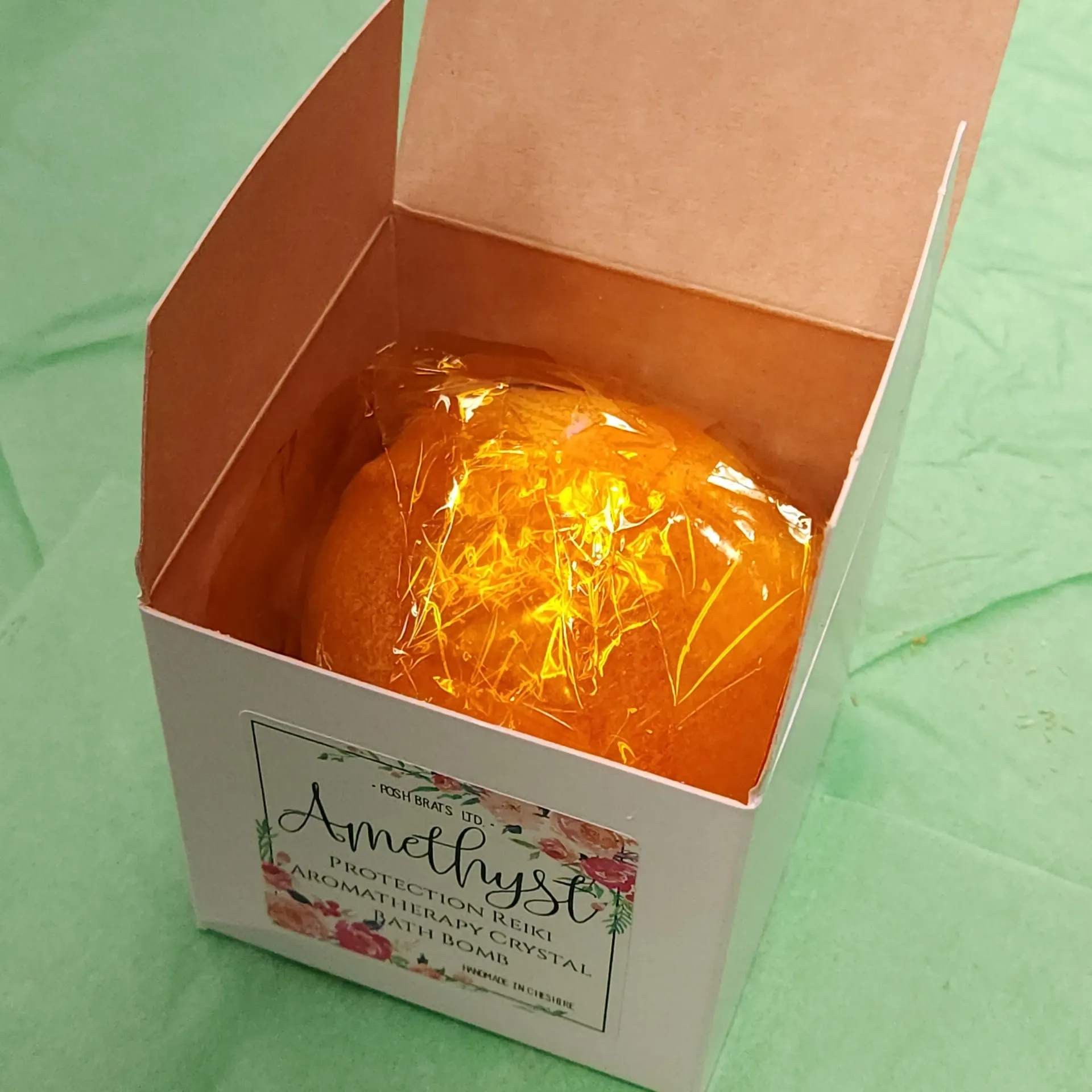 Amethyst Protection Reiki Aromatherapy Crystal Bath Bomb