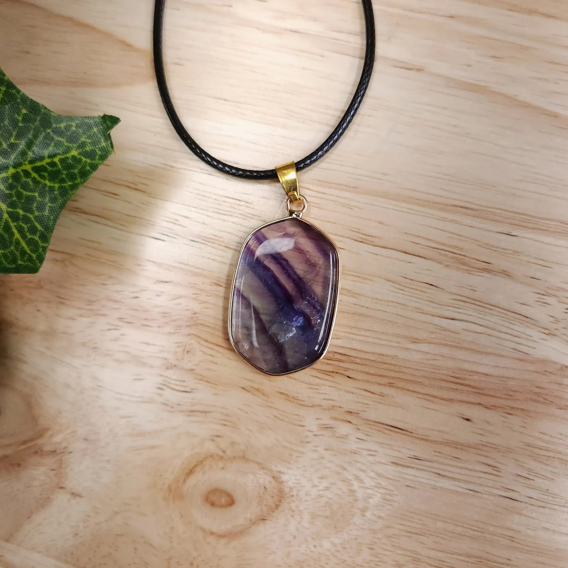 Gold-Rim Fluorite Necklace