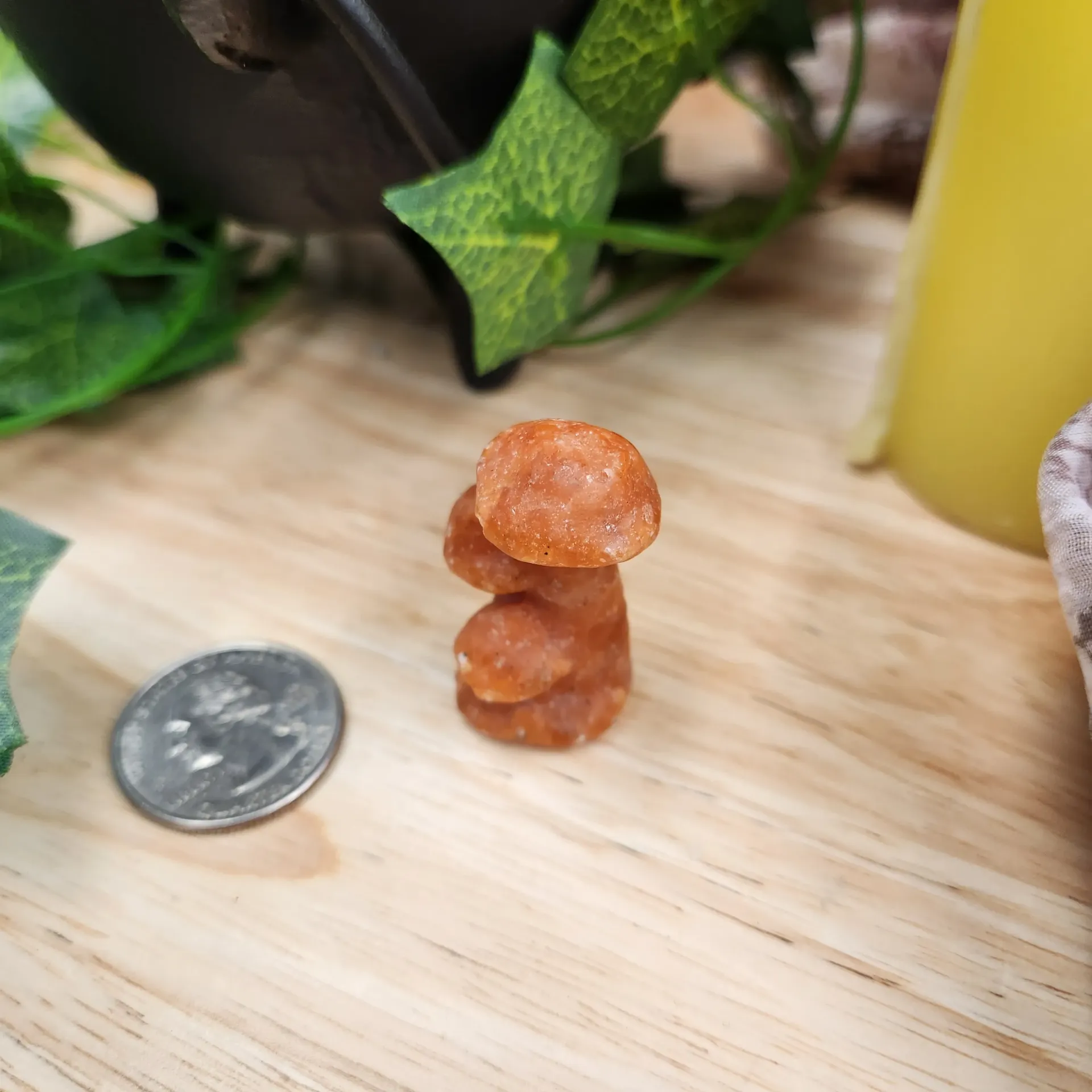 Orange Calcite Mushroom Cluster (1.5")