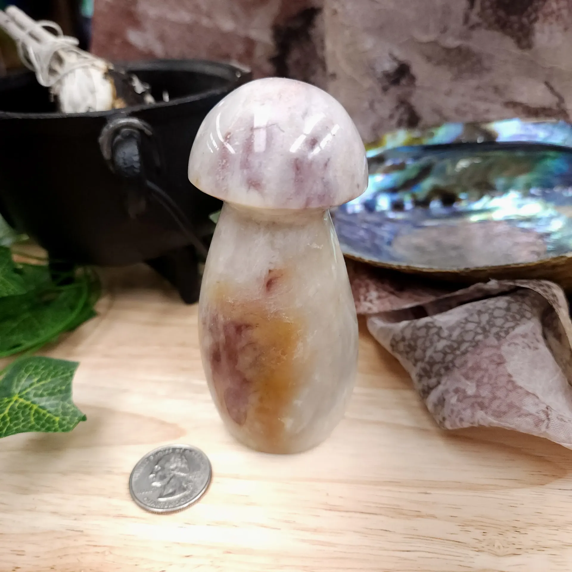 [10283] Pink Chalcedony Mushroom (4")
