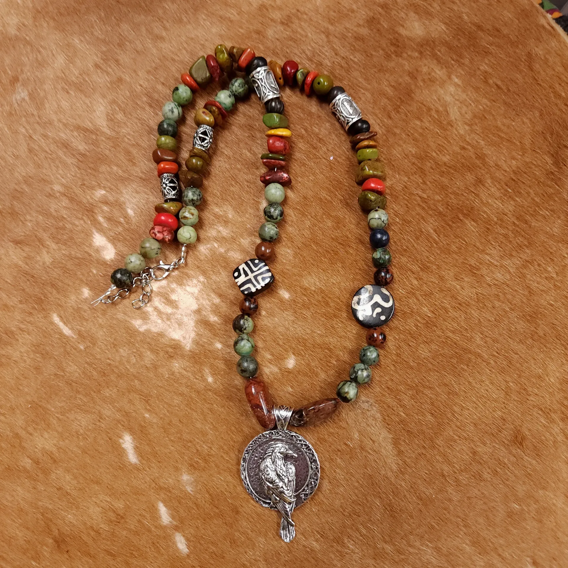 Raven & Triquetra Rune Necklace