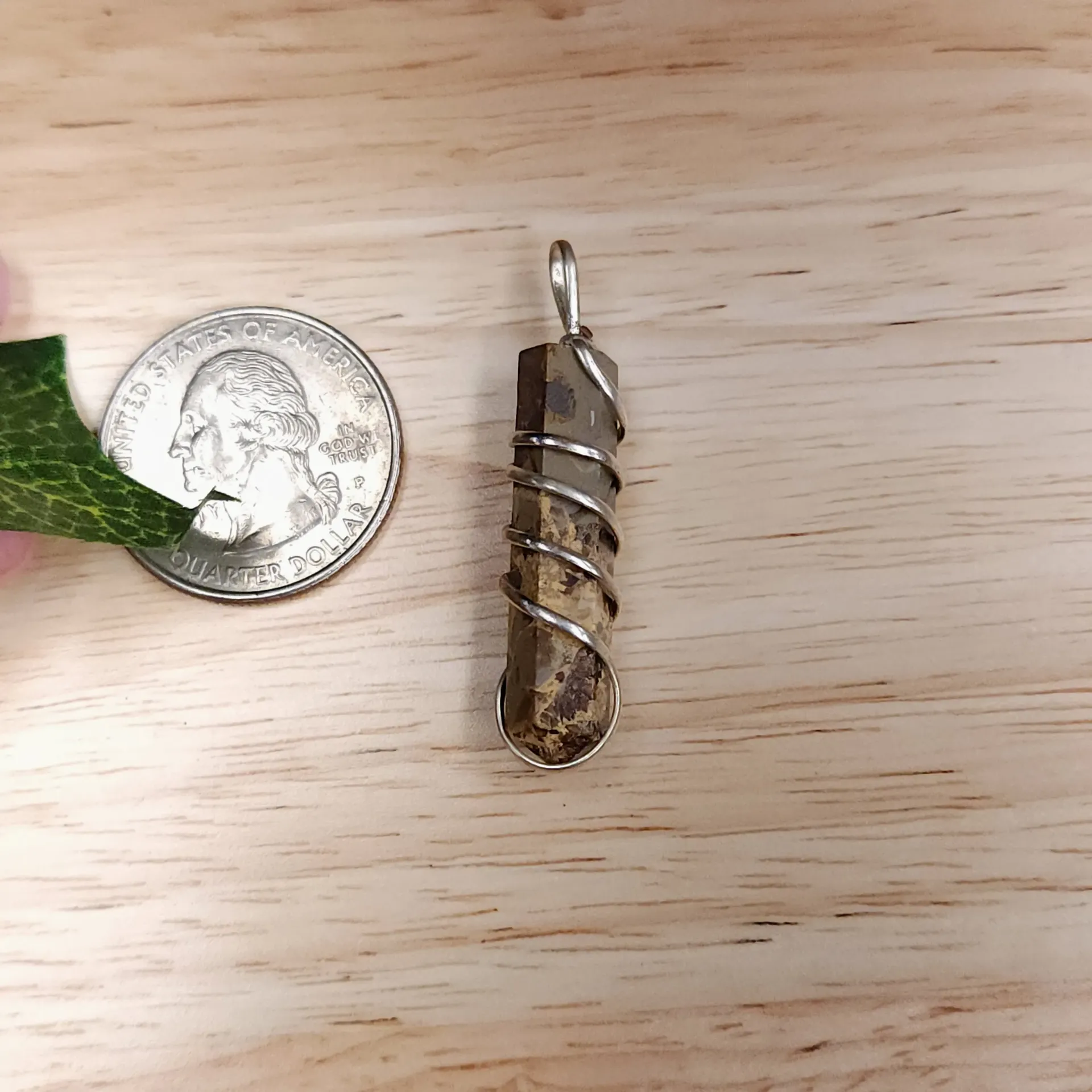 Septarian Double-Point Pendant, Wire-Wrapped