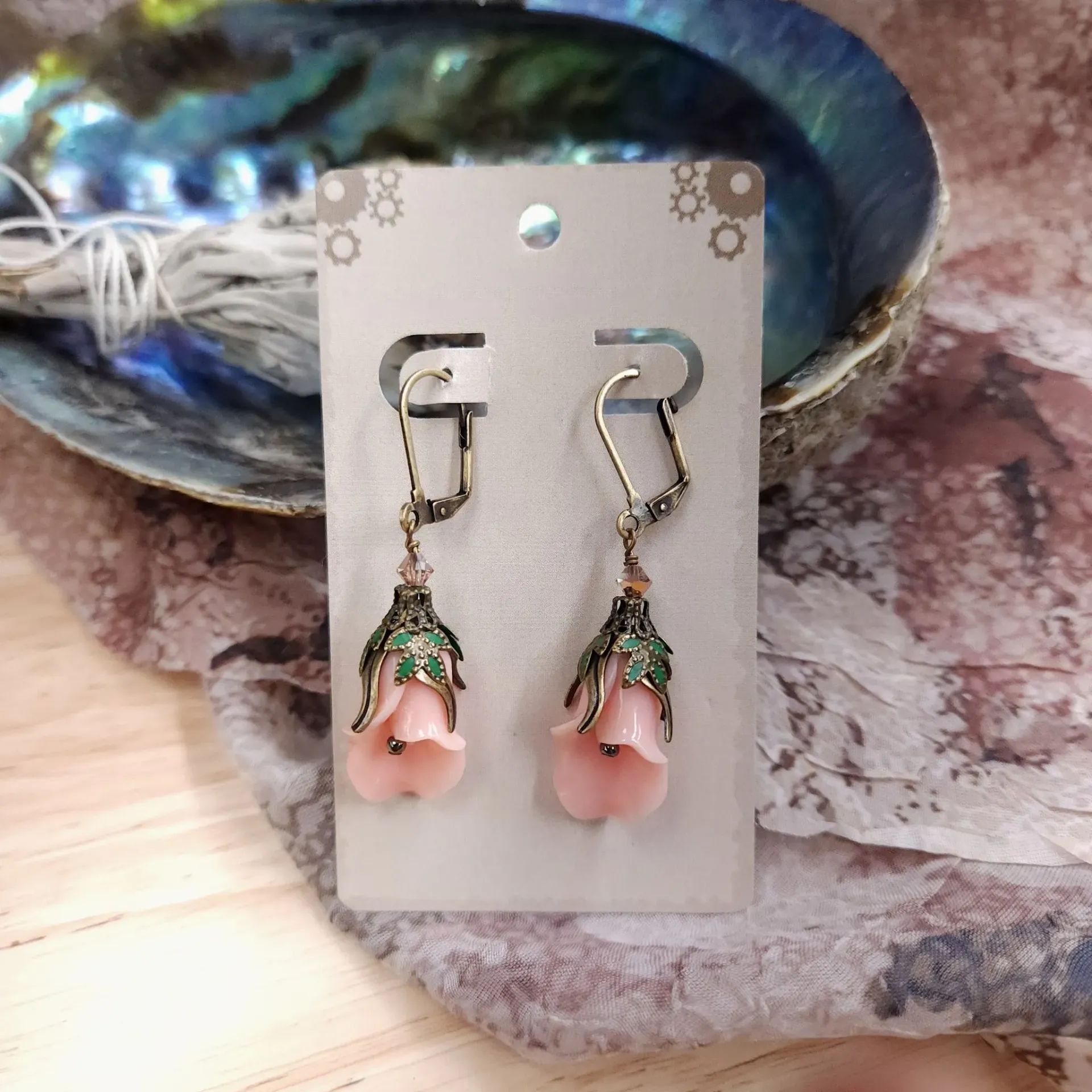 [10321] NoMonet Fairyland Pink Blossom Earrings