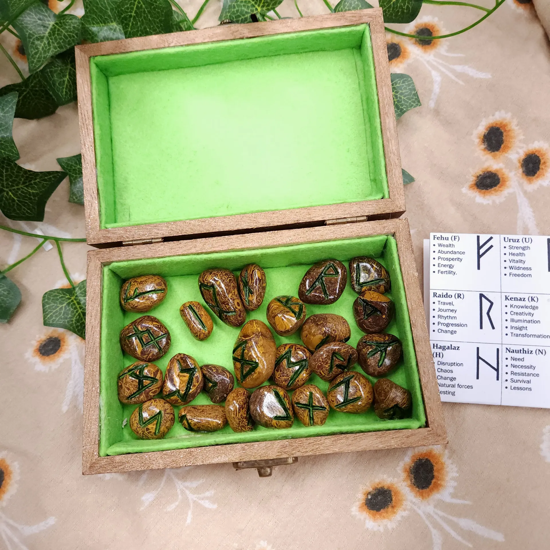 Calligraphy Stone Rune Set, Boxed