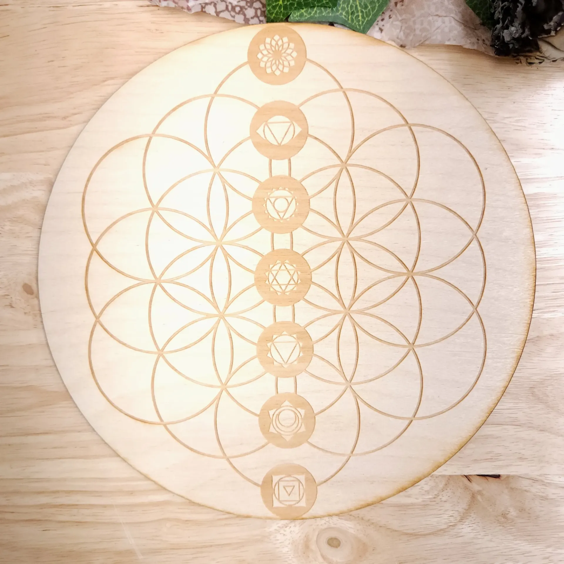 Chakra Flower of Life Grid 8 Inch