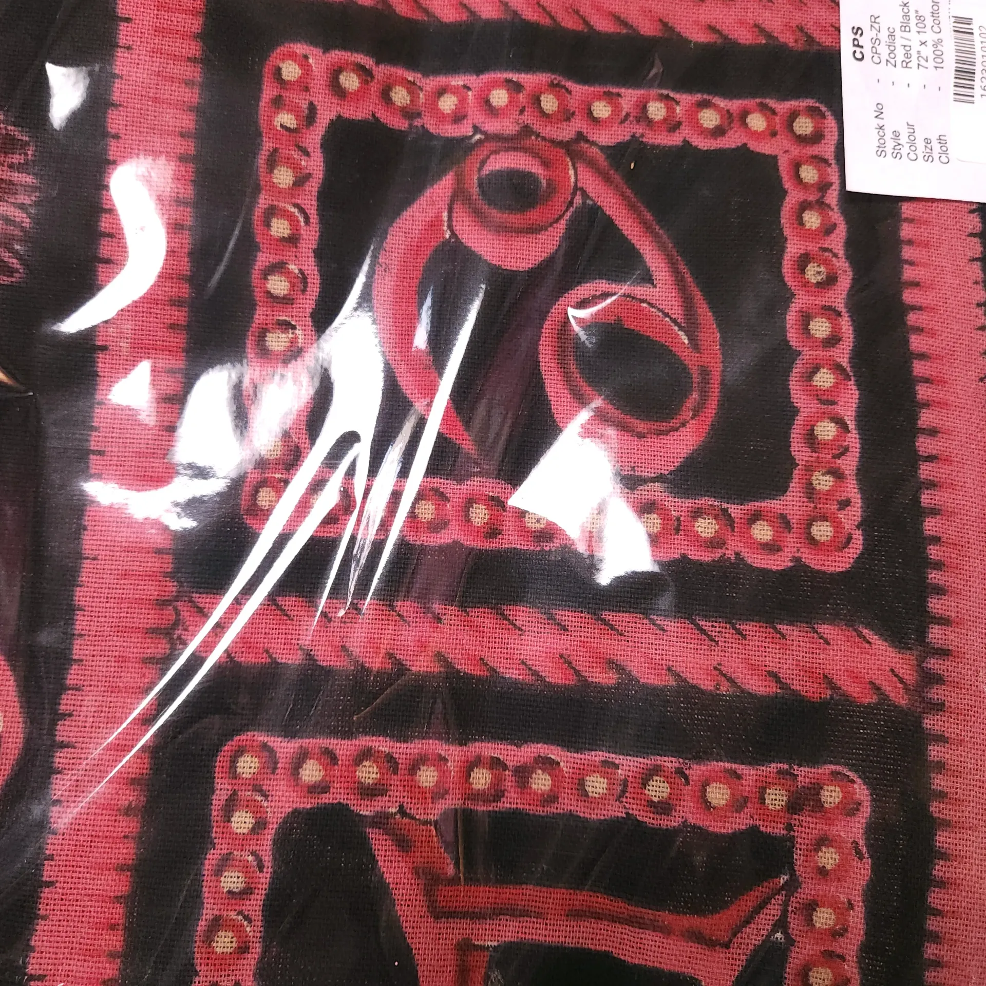 [4804] Red Zodiac Stars Tapestry