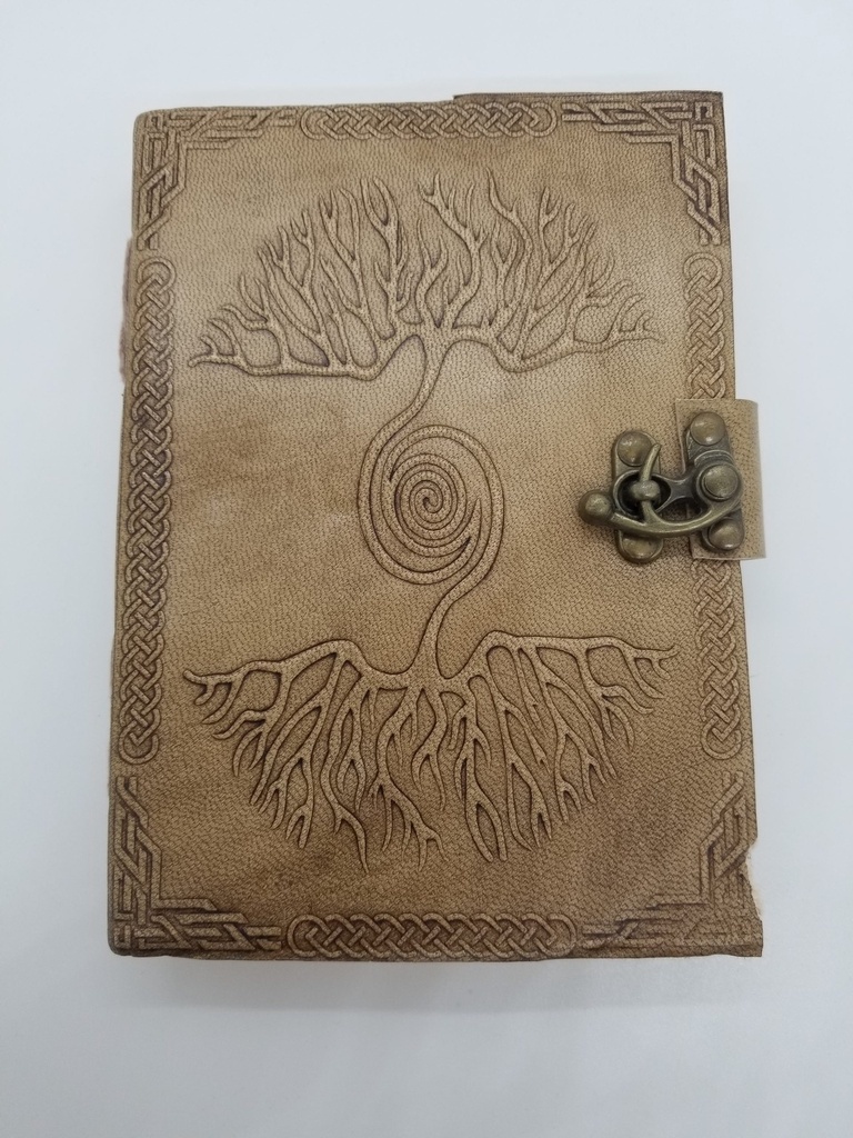 [1604015704] Double Tree Leather Blank Book