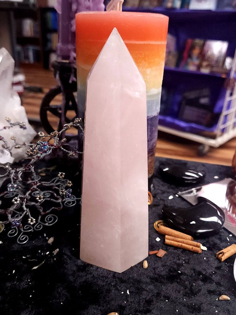 [12277] Rose Quartz Crystal Tower 160mm