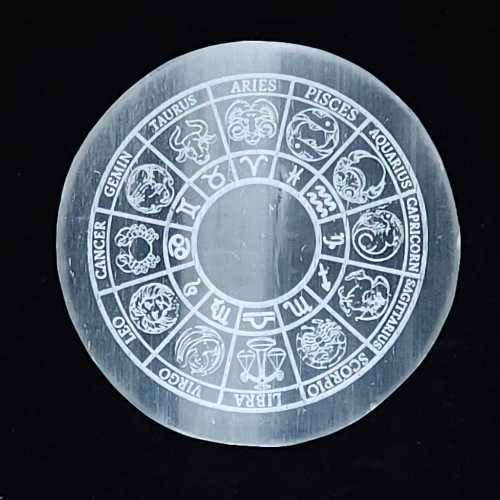 [16092011903] Zodiac Selenite Plate