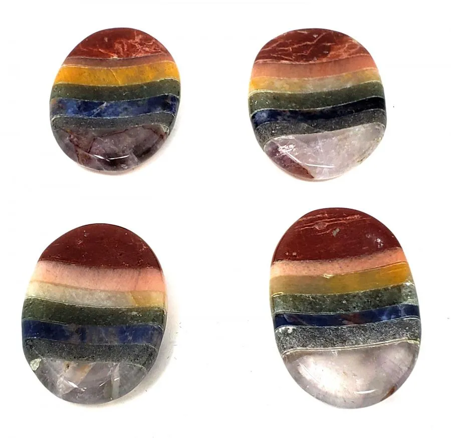 7 Chakra Bonded Worry Stone 1.5"