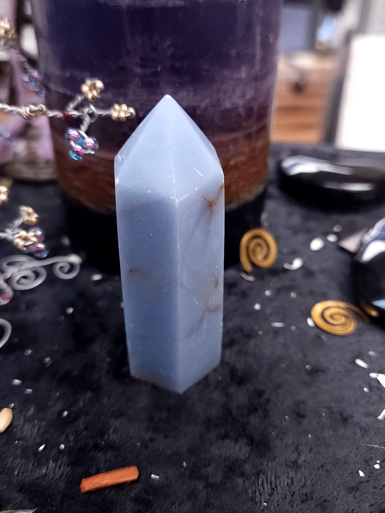 [12391] Angelite Crystal Tower 73mm