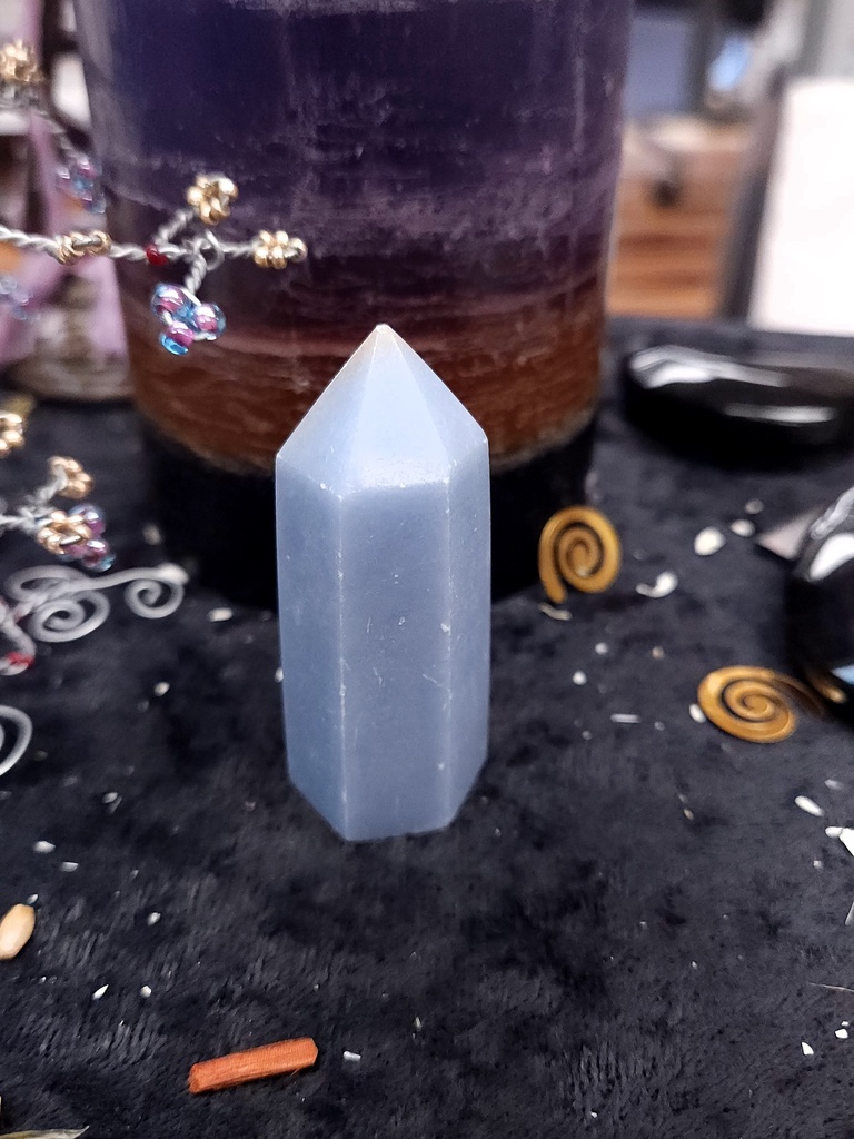 [12390] Angelite Crystal Tower 60mm