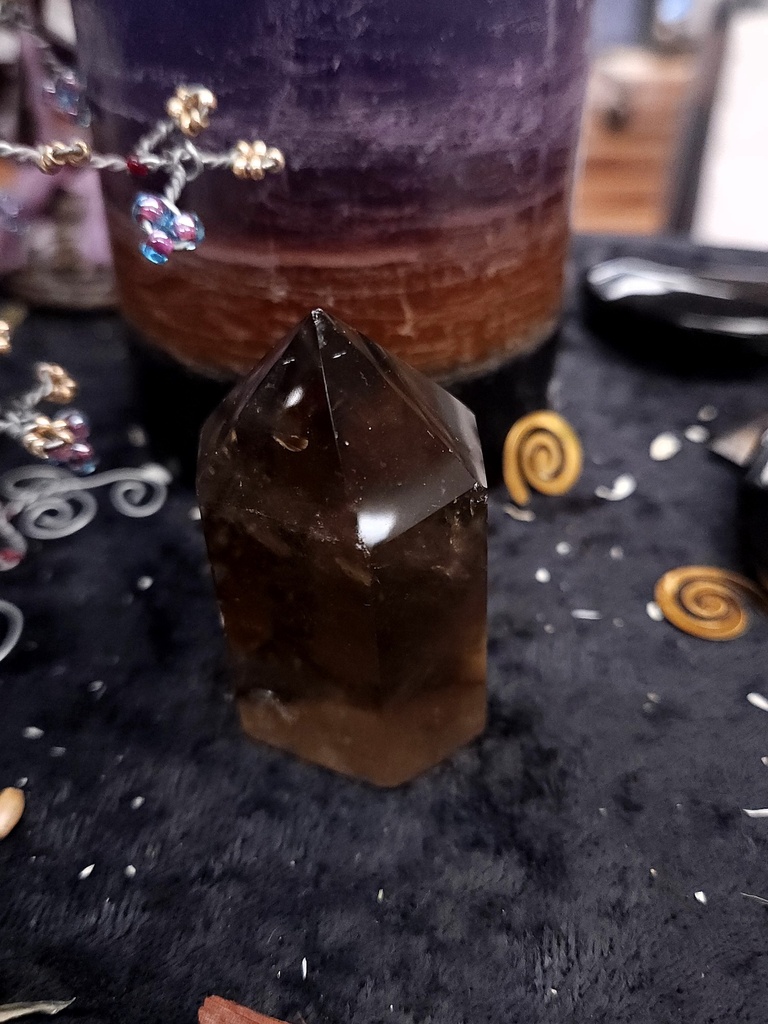 [12385] Smoky Quartz Crystal Tower 72mm