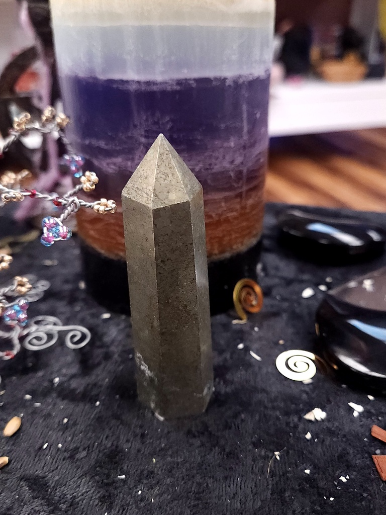 [12370] Pyrite Crystal Tower 80mm