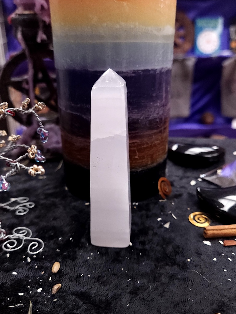 Moonlit Veil Pink Calcite Tower 92mm