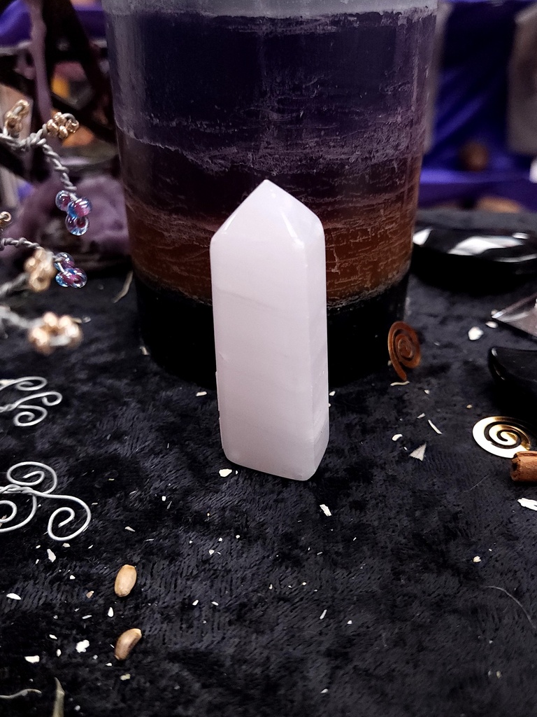 Blush Glow Pink Calcite Tower 64mm