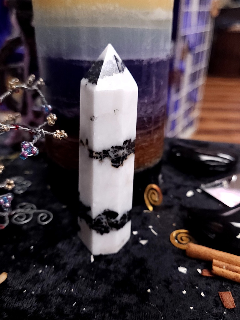 Midnight Stripe Zebra Jasper Tower 96mm