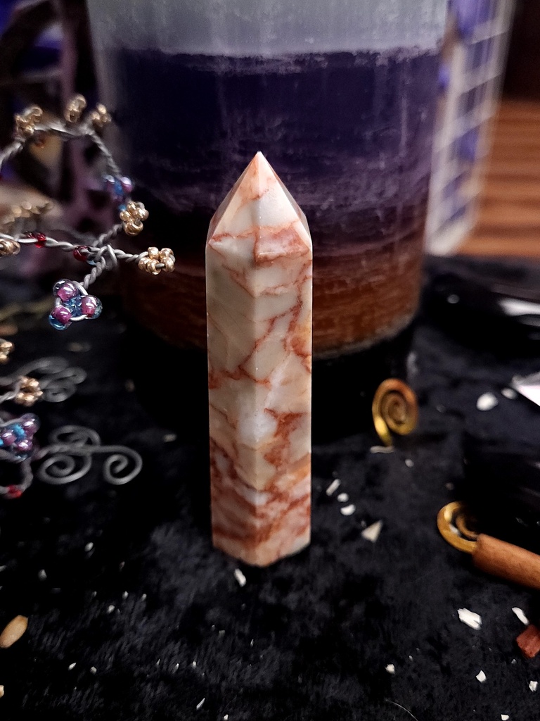 Red Vein Jasper Tower 70mm