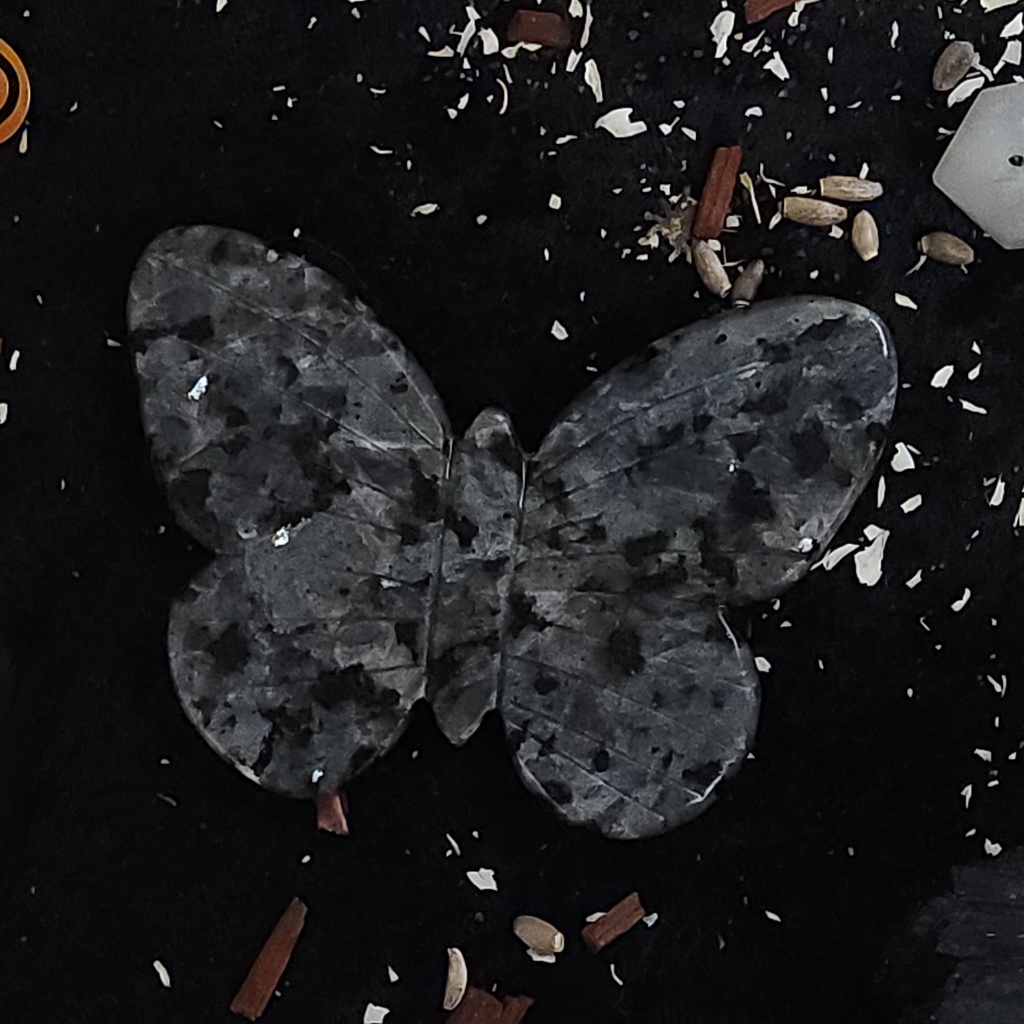 Larvikite Butterfly Carving