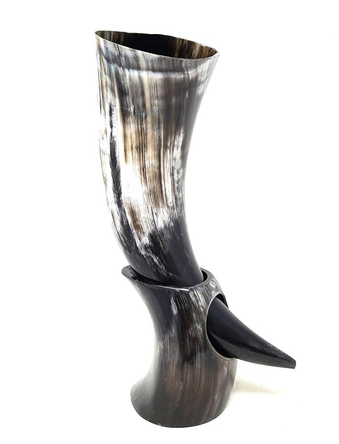 [10514] Viking Drinking Horn w/ Stand
